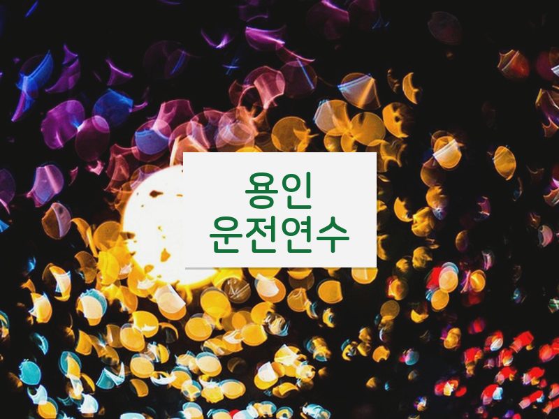 용인운전연수 후기